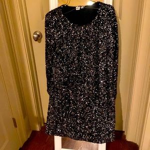Gap Black Sequin Dress, sz L
